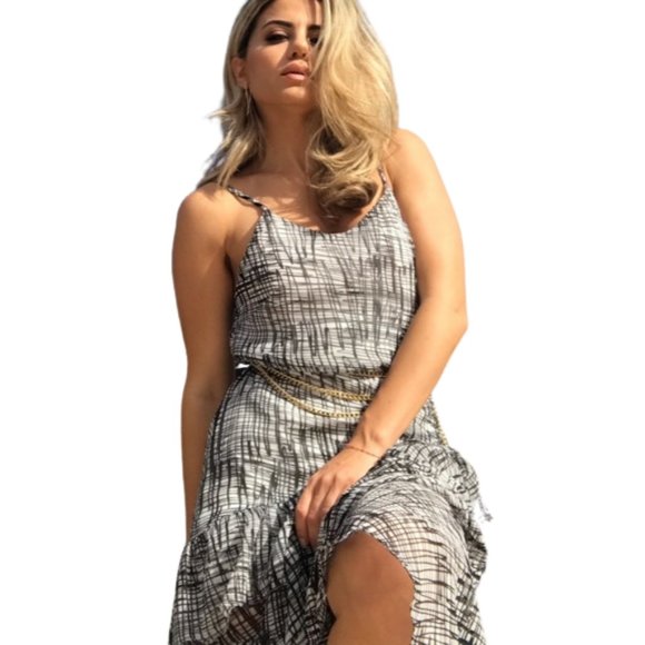 black and white ruffle dress - Picture 5 of 10